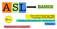 Event image for Beginners American Sign Language (ASL) class with SIGNING Basics