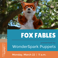Event image for Fox Fables presented by WonderSpark Puppets
