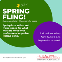 Event image for Spring Fling! Clear Away Clutter & Make Room for Peace