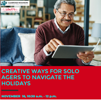 Event image for Creative ways for solo agers to navigate the holidays with Ailene Gerhadt