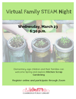 Event image for Family STEAM Night - Kitchen Scrap Gardening (Virtual)