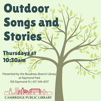 Event image for Outdoor Songs and Stories at Raymond Park (Boudreau)