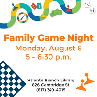 Event image for Summer Reading: Family Game Night (Valente)