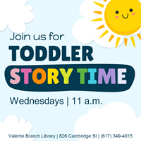 Event image for Toddler Story Time (INDOORS) (Valente)