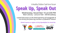 Event image for Transgender Awareness Month Panel: Speak Up, Speak Out (Hybrid)