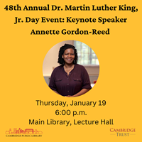 Event image for 48th Annual Dr. Martin Luther King Jr. Day Event with keynote speaker, Dr. Annette Gordon-Reed