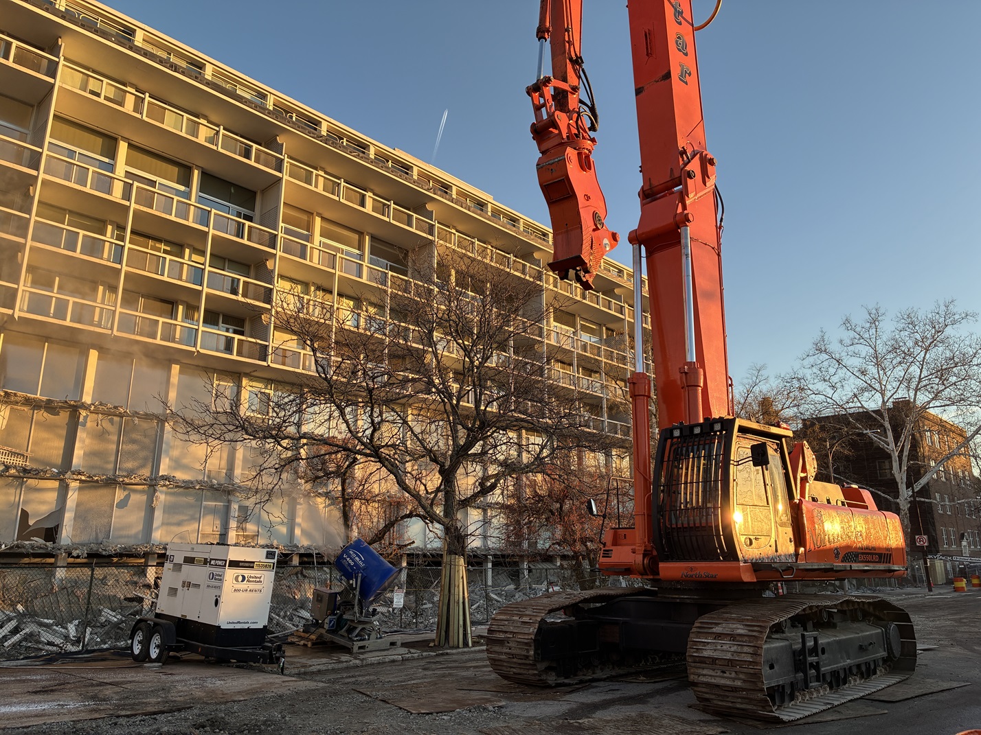 221 MT Auburn Street after day one of demolition