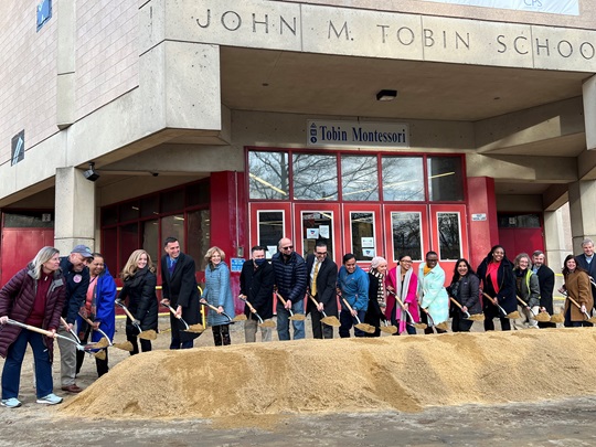 Tobin Montessori and Vassal Lane Upper Schools Groundbreaking Ceremony Group Shot