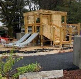Play structure at new universal design playground