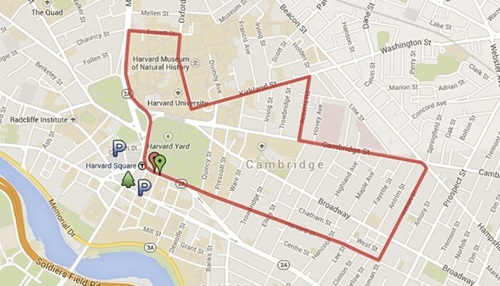 Image of the race route overlaid on google maps; full race route is available in the body text of this page.