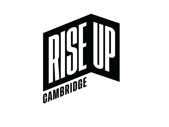 Black and White Rise up Cambridge Logo