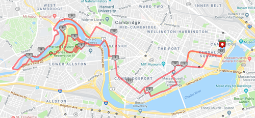 Cambridge Half Marathon Race Route 11-7-21