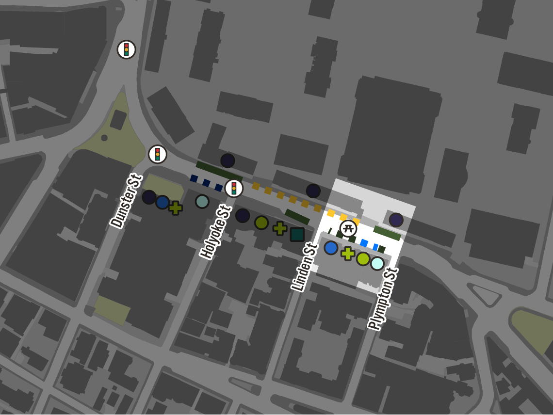 Map of curb and land uses in this segement.