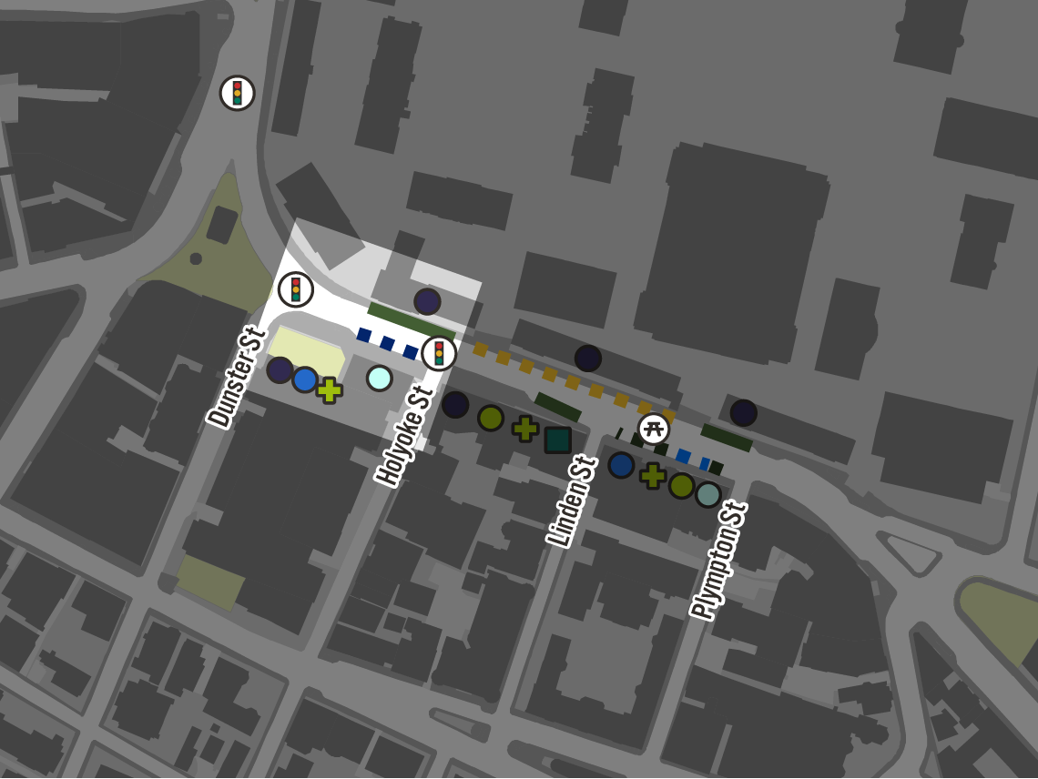 Map of curb and land uses in this segement.