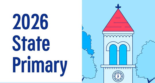Graphic of City Hall and text State Primary Election's date of September 1