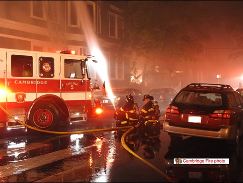 Engine 5 working at 3-alarm fire - 31 May 2020