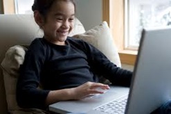 girl playing computer game