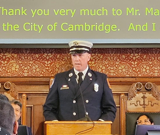 LT Morrison says a few words after his receipt of the City Manager's Outstanding Employee Award - 2026