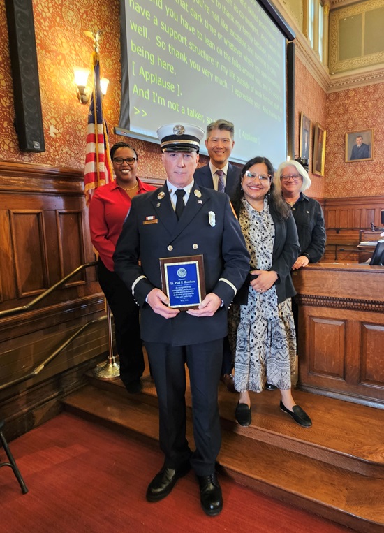 LT Morrison receiving the City Manager's Outstanding Employee Award - 2026