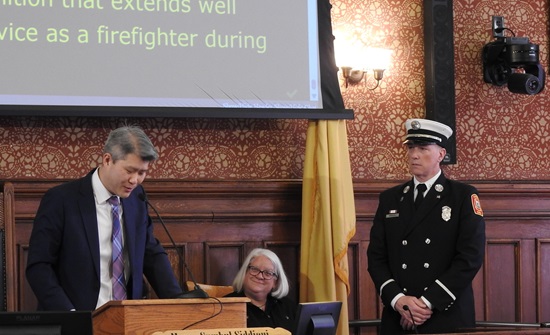 City Manager Yi-An Huang reads Lt Morrison' s nomination at the Outstanding City Employee Awards ceremony - 2026