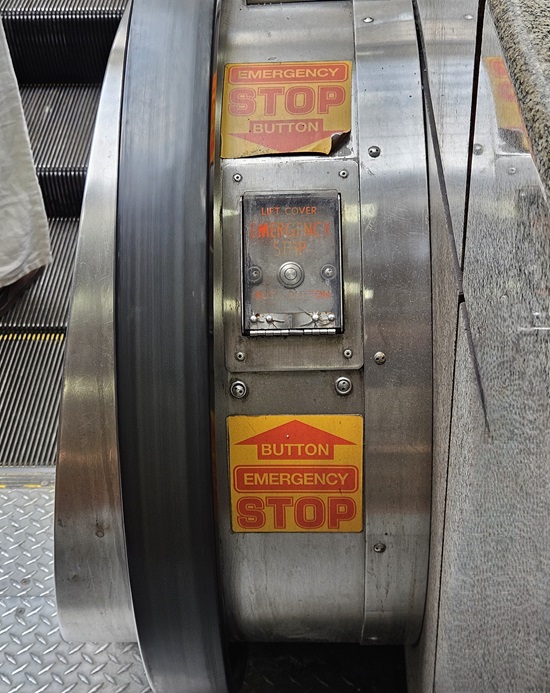 Escalator Emergency Stop button - Porter MBTA