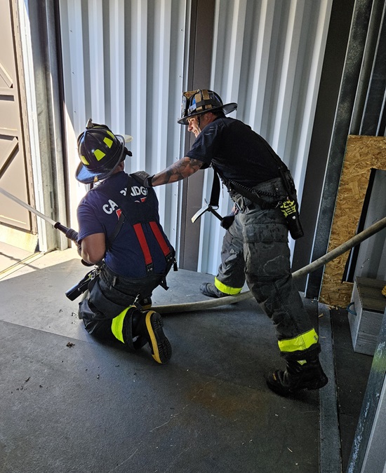firefighter training review - June 4, 2026 - nozzle handling and backup