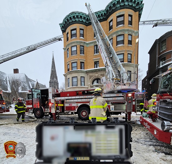 2nd alarm box 2-461 - 1137 Mass Av - command post in fromt of bldg