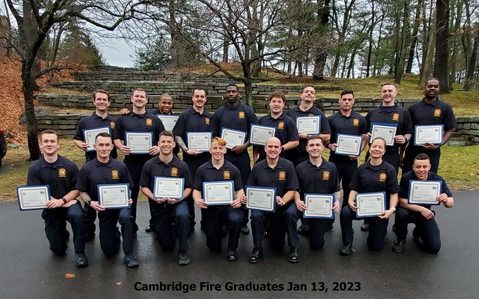 Cambridge Fire Academy Recruit Class 2022-01 graduation 13Jan2023