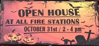 halloween open house sign