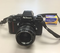 Photo of Nikon 35mm camera used for documentation of buildings in Cambridge.