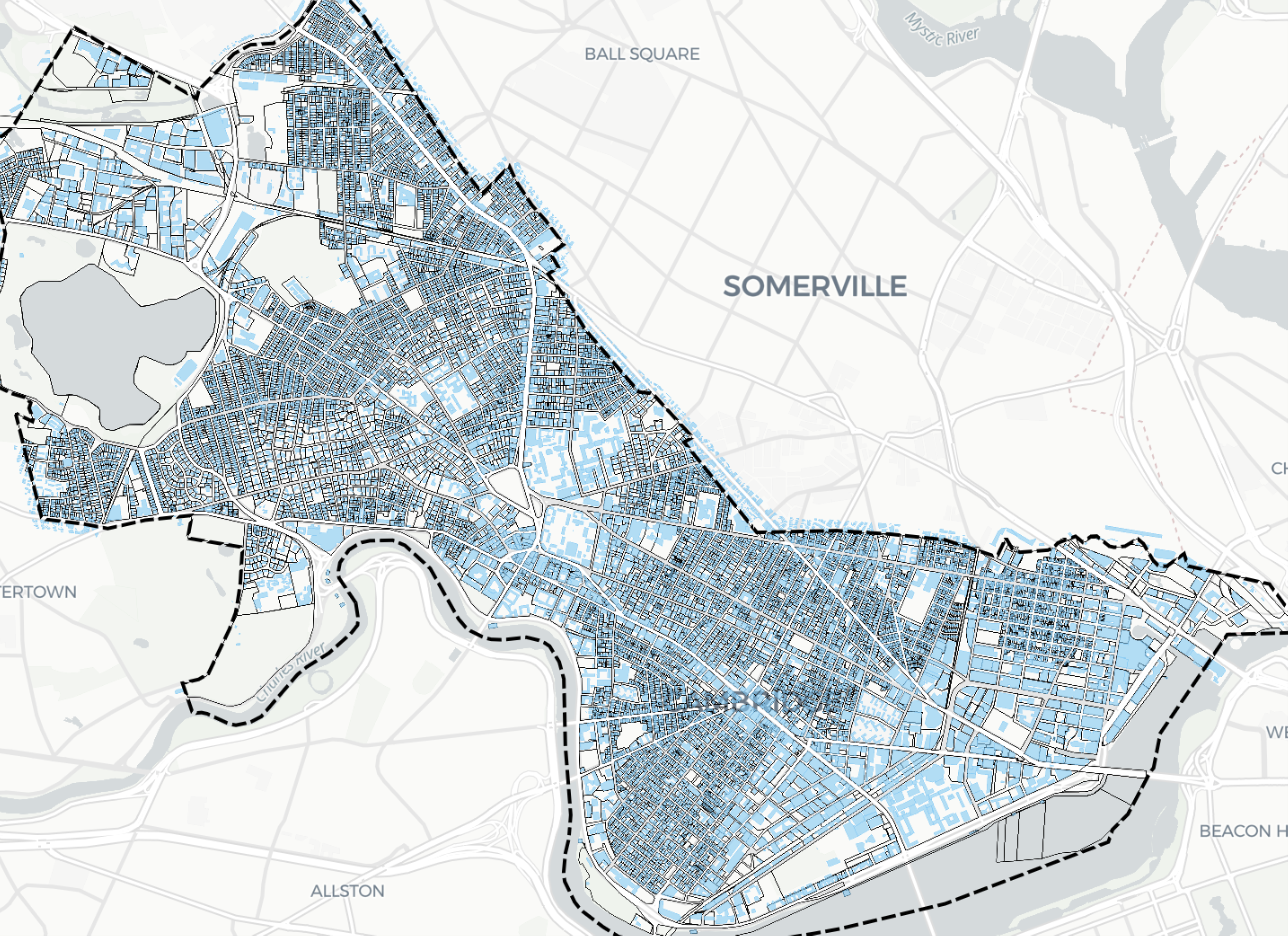 A screenshot of the City's online tool to map and search for BEUDO-covered properties. Click the button in this section to reach the tool. 