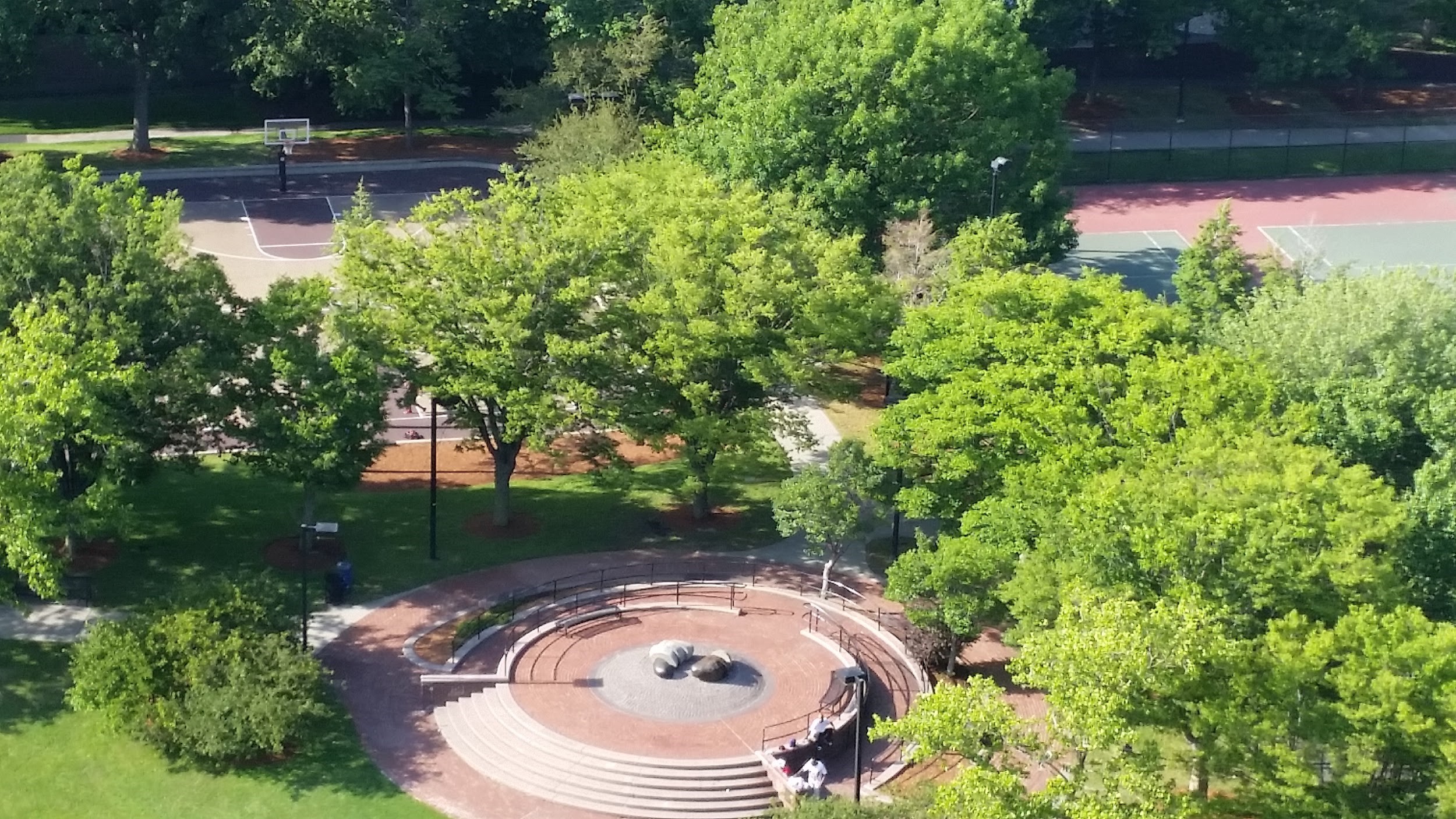 Overhead view of potential location for peace garden