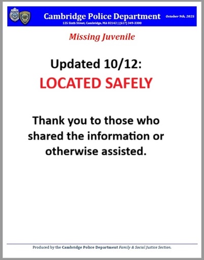 Missing Person Located Flyer