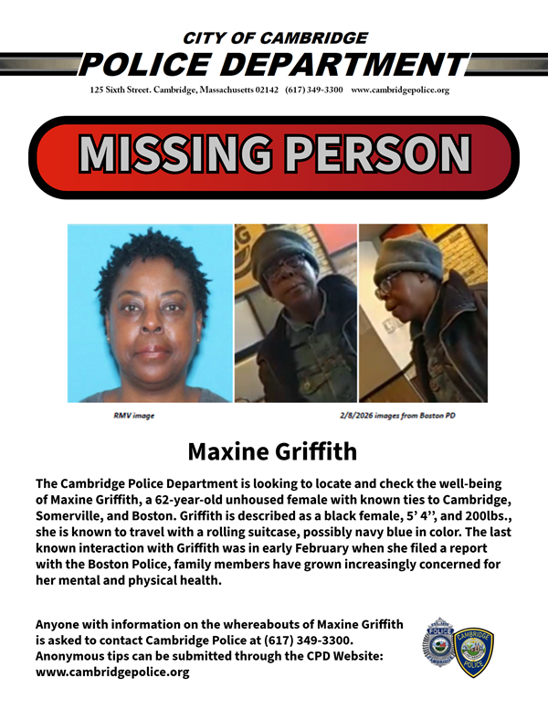 Missing Person Flyer: Maxine Griffith