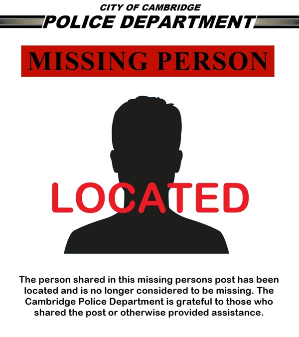 Missing Person Located Flyer
