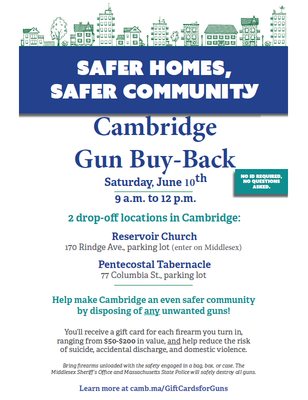 2017 Safer Homes Safer Community Cambridge Gun Buy Back City