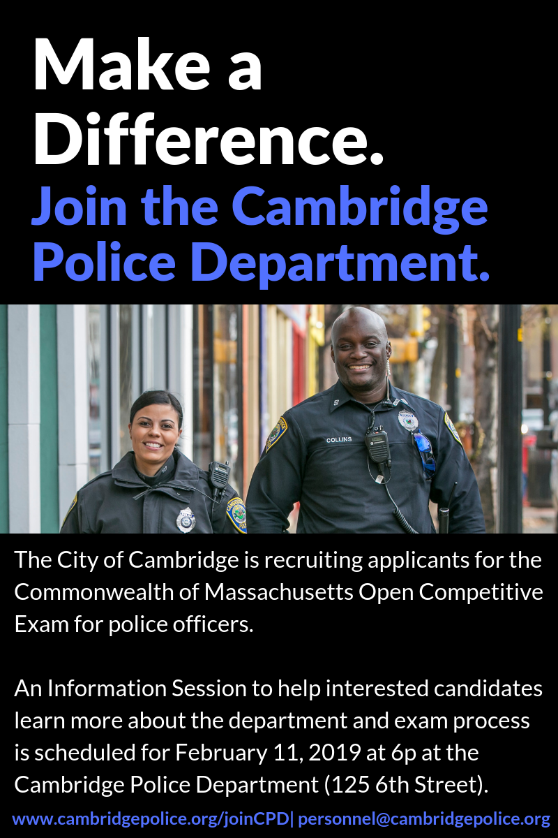 Cambridge Police Department Introduces New Recruiting Marketing Campaign