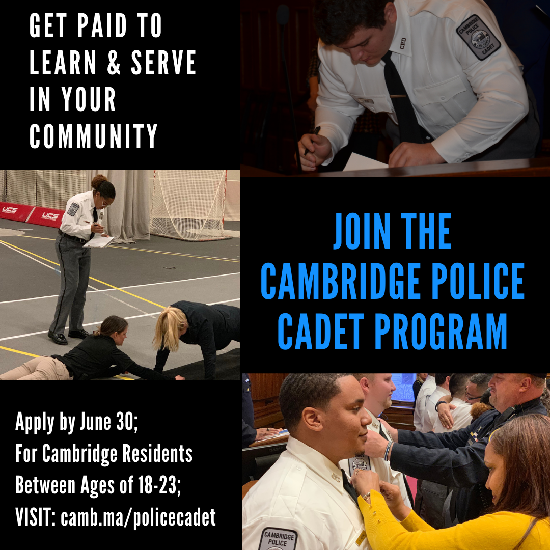 Cambridge Police Department Seeking Applicants for Next Police Cadet