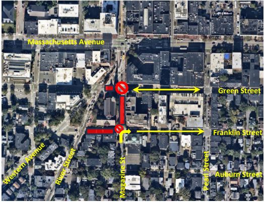 map of streets impacted during River St Infrastructure and Streetscape Project