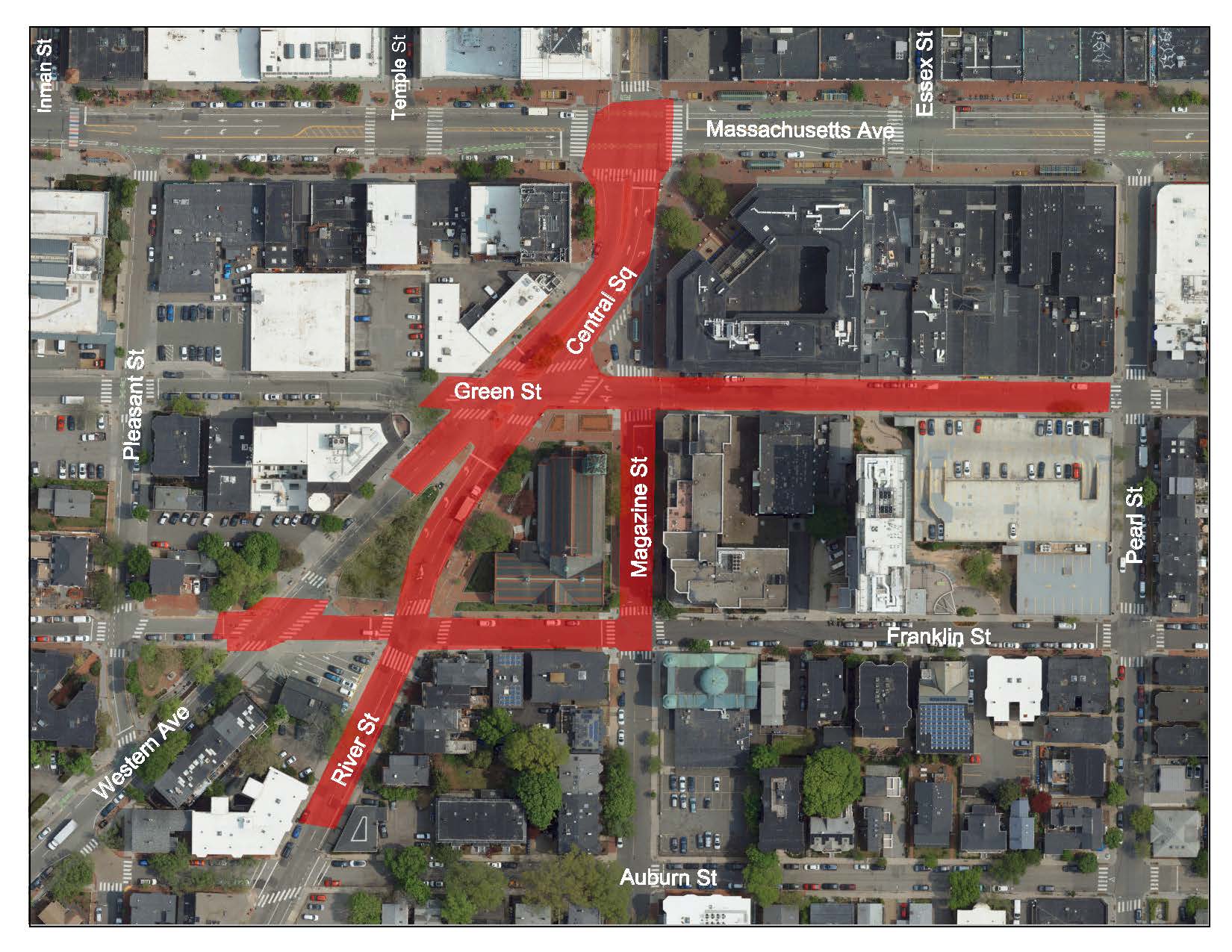 Map of Central Sq paving area