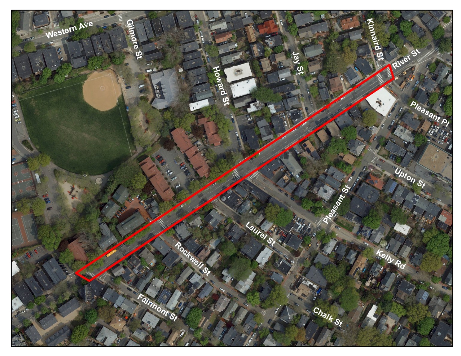 River Street Map fairmont st to kinnaird 