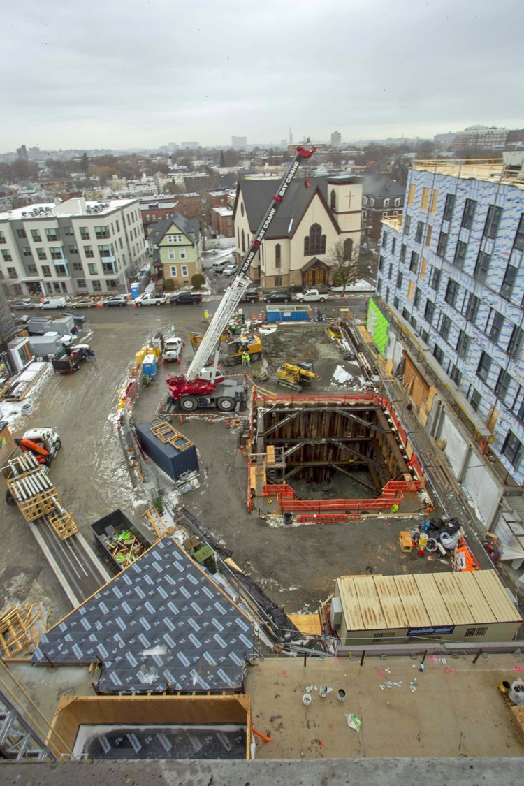 Aerial view of storage tank at Parking Lot 6