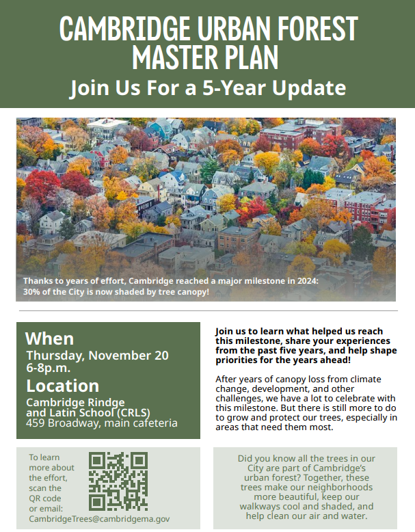 Cambridge Urban Forestry Master Plan 5 Year Update