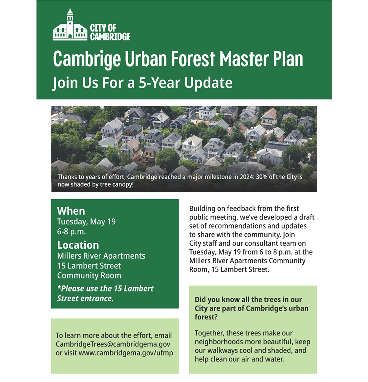 Urban Forest Master Plan Meeting Flyer