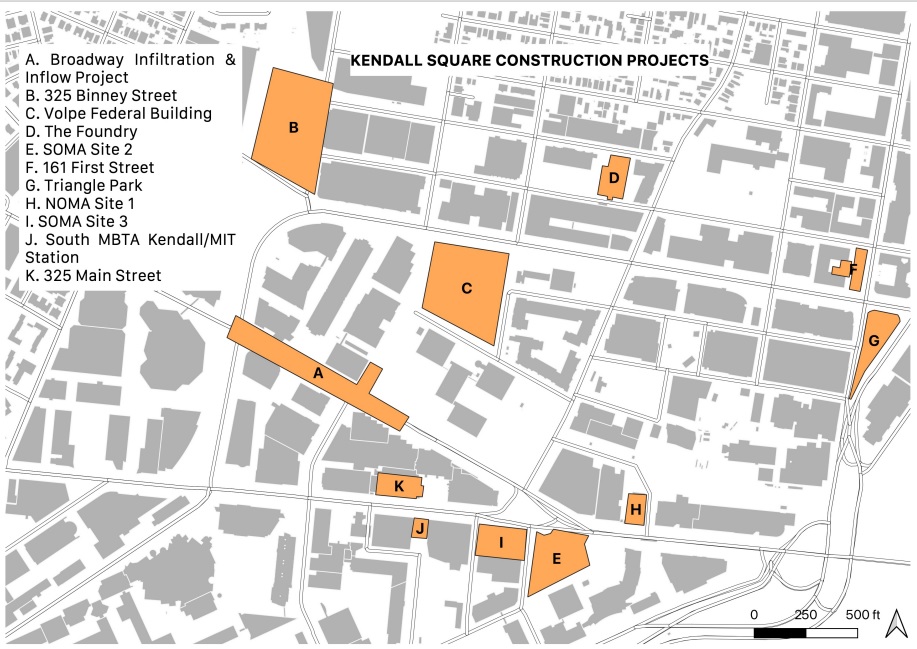 Map of Kendall Square Construction