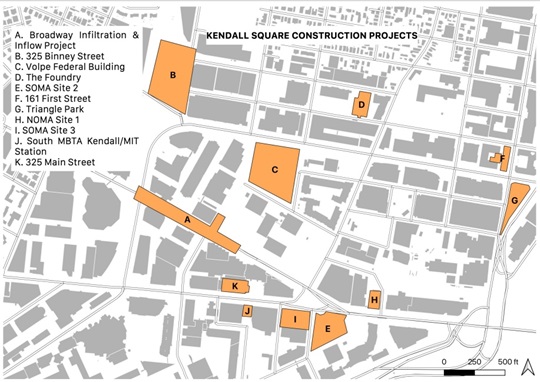 Map of Kendall Square Construction
