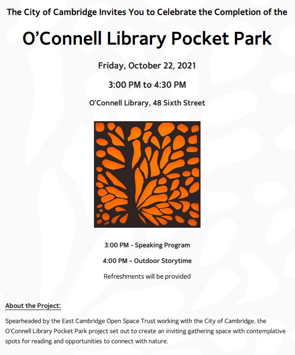 O'Connell Library Opening October 22, 2021 3-4:30PM