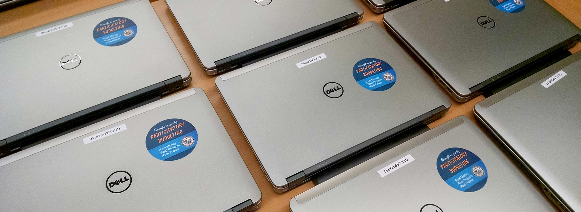 Photo of laptops purchased with Participatory Budgeting funds