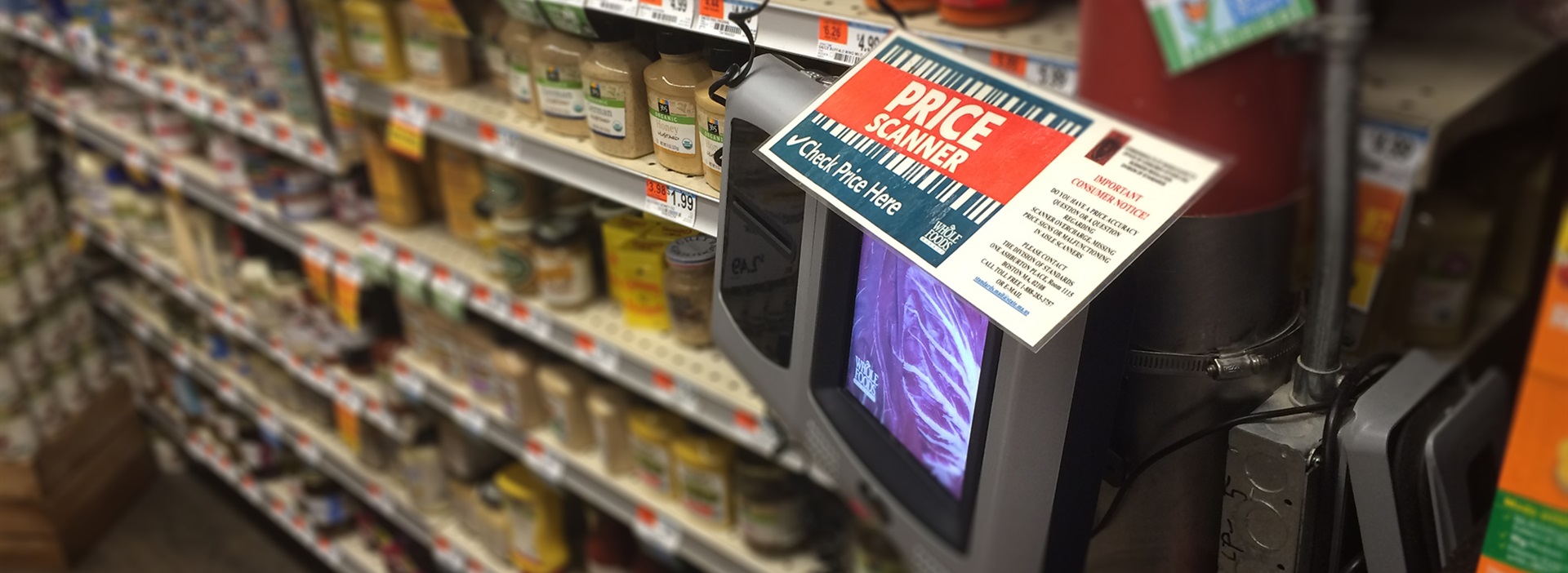 A price scanner in a store
