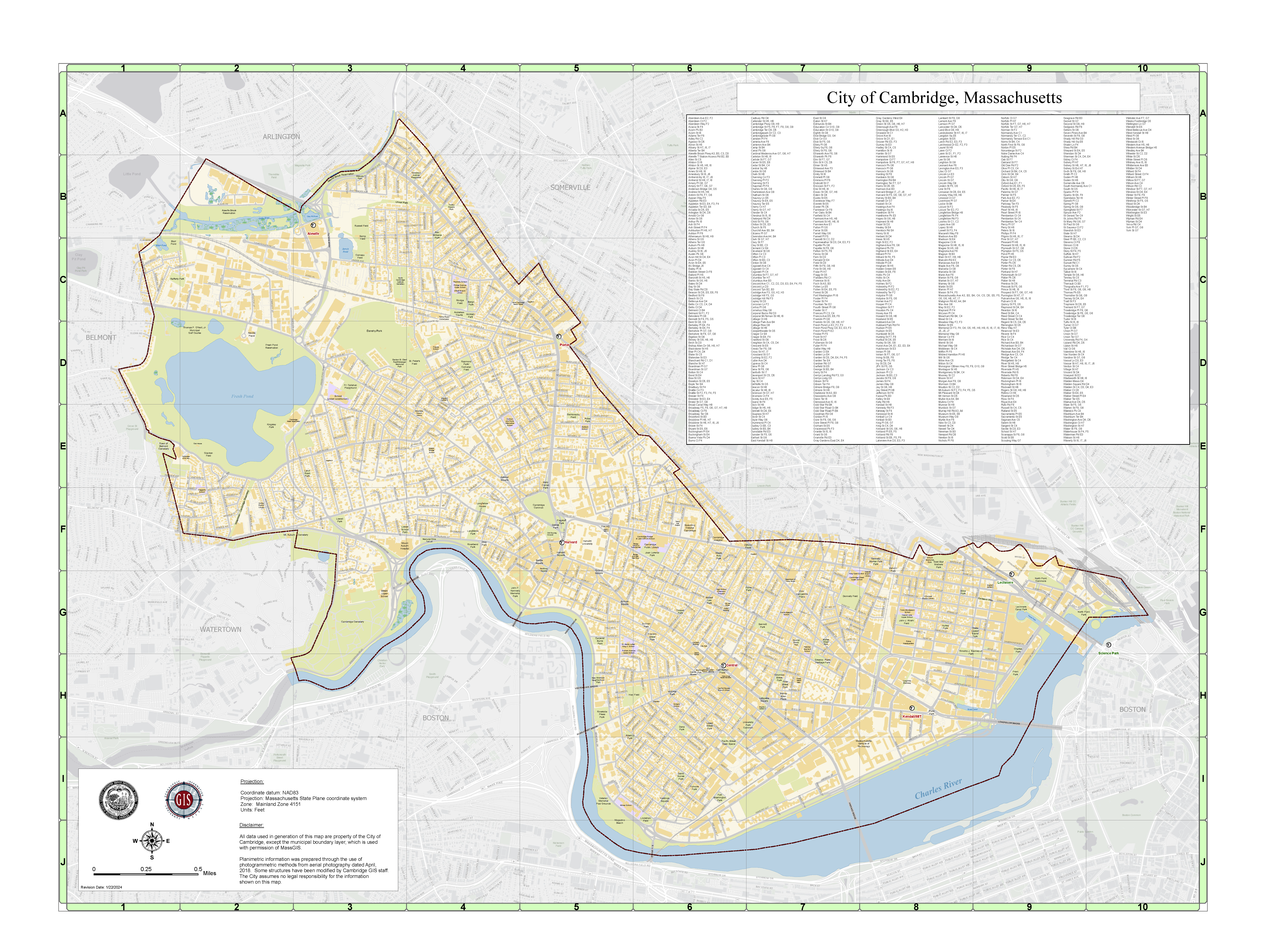 Cambridge GIS Department's base map of the City